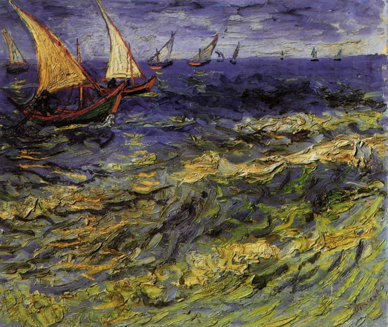 Vincent van Gogh Seascape at Saintes Maries 2